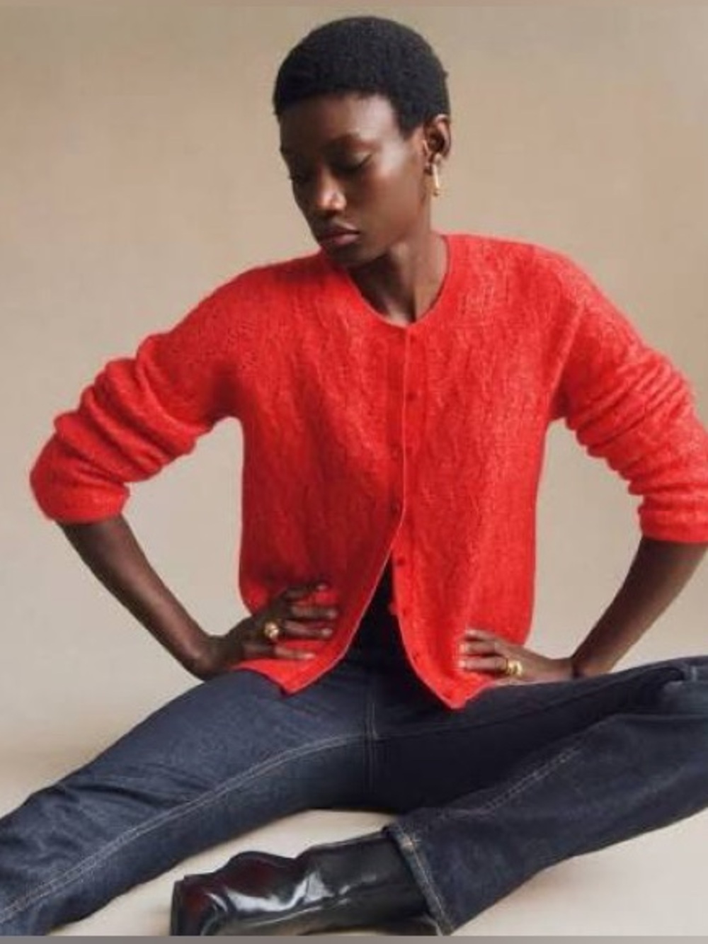 Sezane Le Gilet Hilona Knit Cardigan Size M